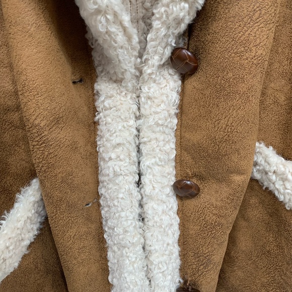 💙 LIKE 🆕 FRYE Natural Faux Shearling Coat - Picture 4 of 11